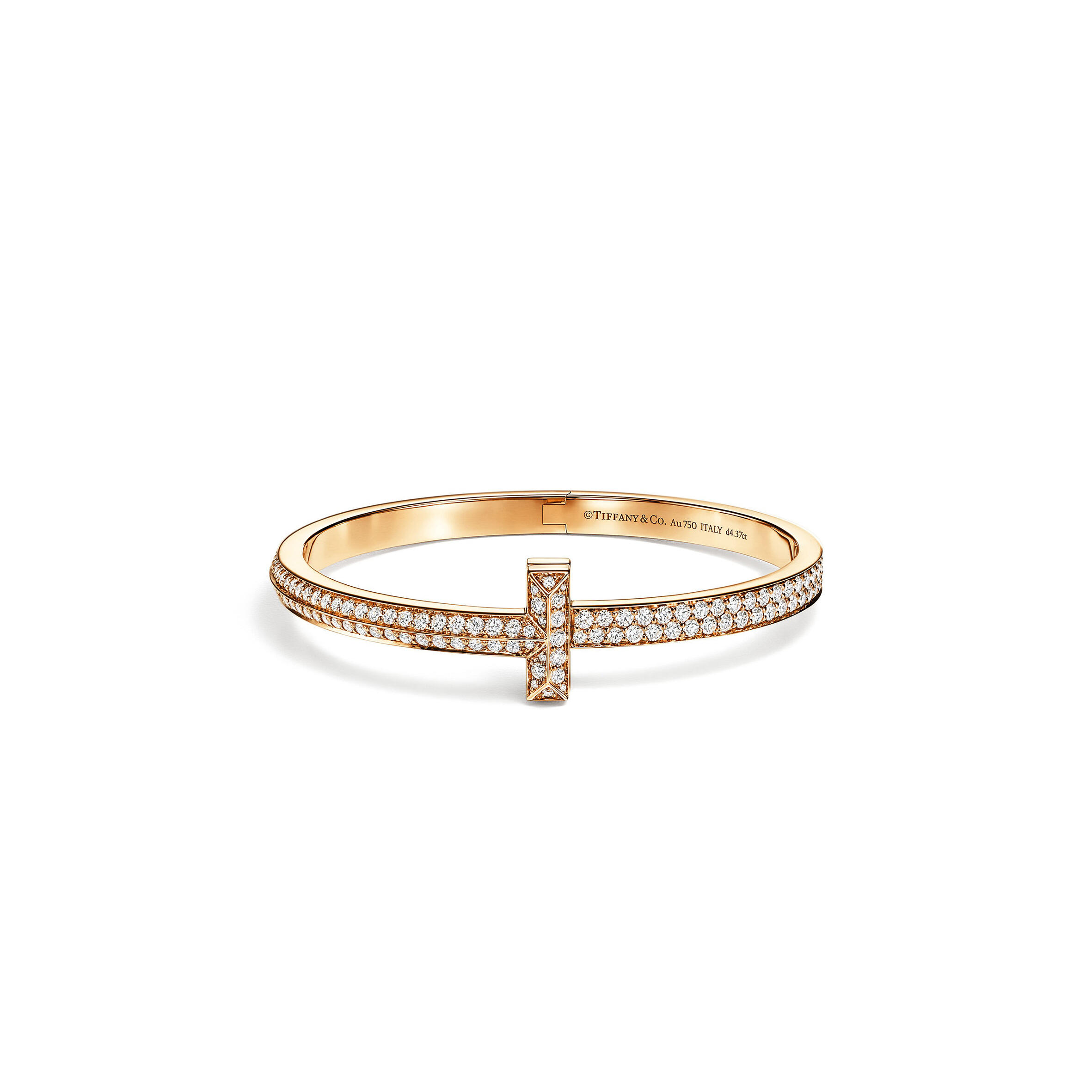 TIFFANY T1 WIDE DIAMOND HINGED BANGLE IN YELLOW GOLD 68127262